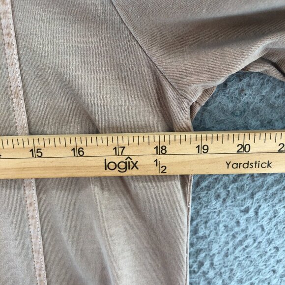 J Jill Top Womens Small Tan PureJill Tunic Long Sleeve Asymmetric Slit Pullover* - Picture 9 of 11